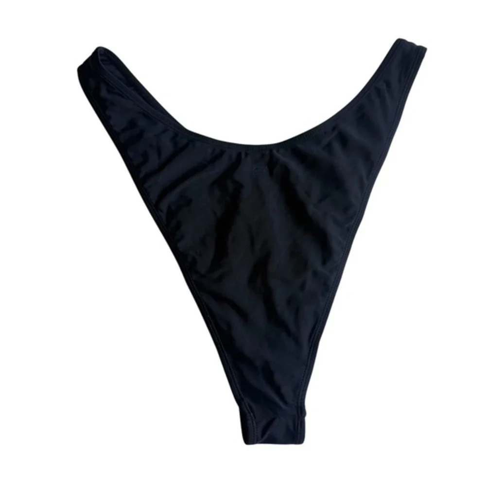 NWT Fabletics NOA High Cut Swim Brief Bikini Bottom Black Size XXL
